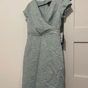 Brand New Nordstrom Adrianna Papell Floral Embroidered Midi Dress in Soft Blue
